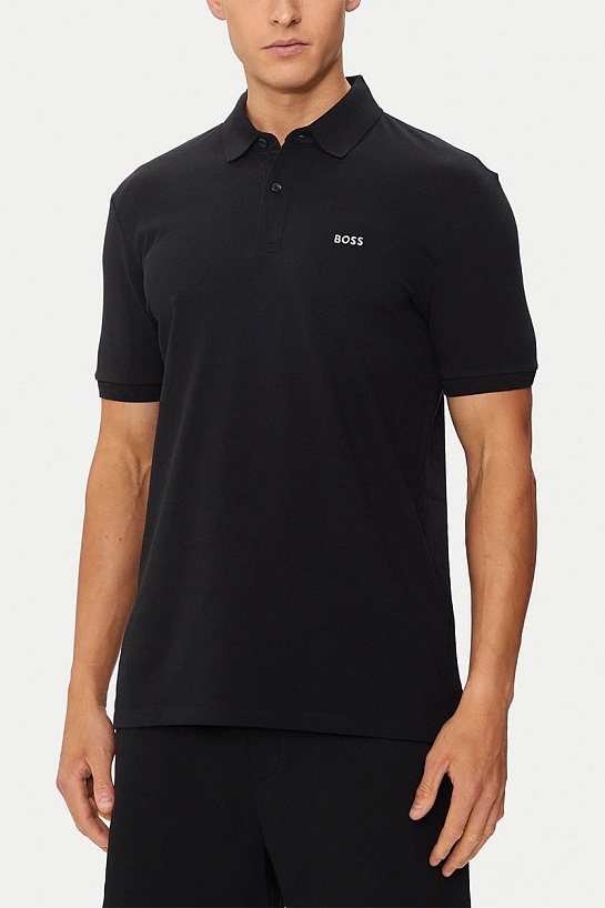 Мужское поло Hugo Boss чёрного цвета