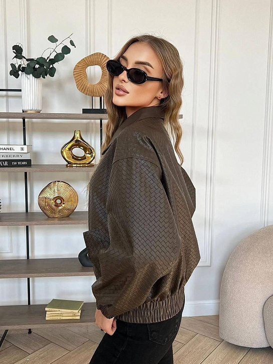 Женская куртка из эко кожи Bottega Veneta