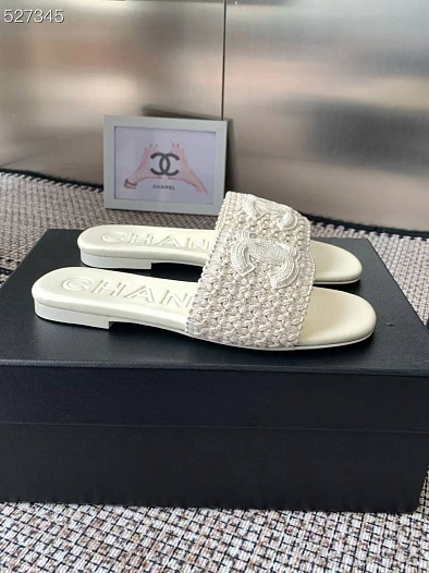 Женские шлёпанцы Chanel Premium - White   
