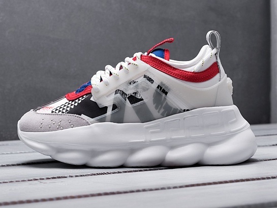Кроссовки Versace Chain Reaction 2 Chainz - White / Red