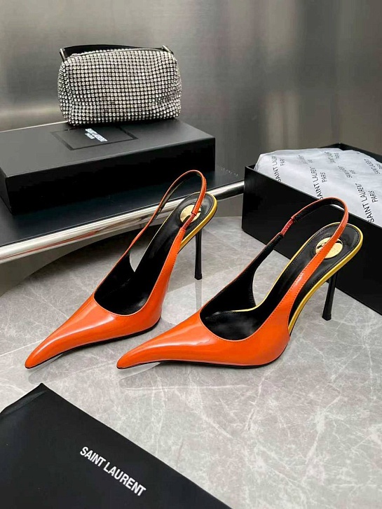 Женские кожаные туфли на каблуке Yves Saint Laurent premium