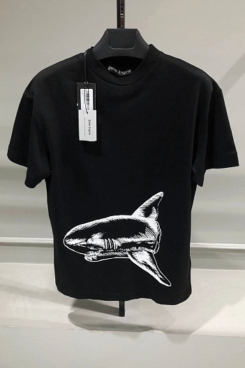 Чёрная футболка Palm Angels Broken Shark   