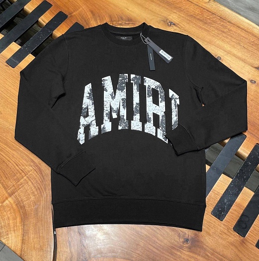 Чёрный мужской свитшот Amiri collegiate-logo   