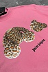 Розовая оверсайз футболка Palm Angels Leopard Bear