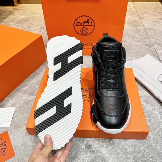 Кроссовки с мехом Hermes Bouncing high-top - Black / White