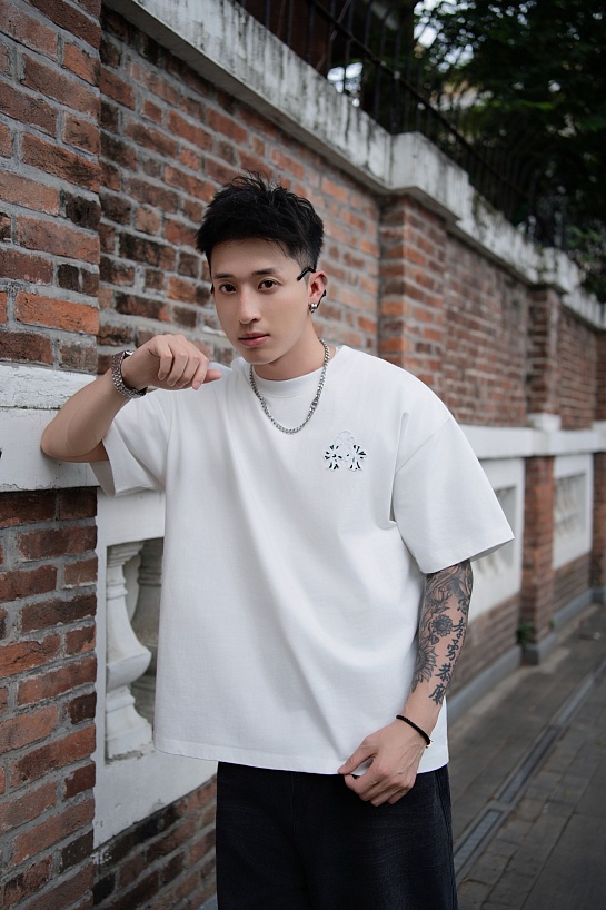 Белая оверсайз футболка Chrome Hearts Premium