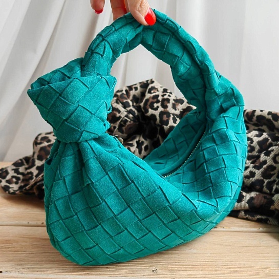 Женская замшевая сумка  Bottega Veneta Jodie Teen Intrecciato 35x23 см (5 расцветок)