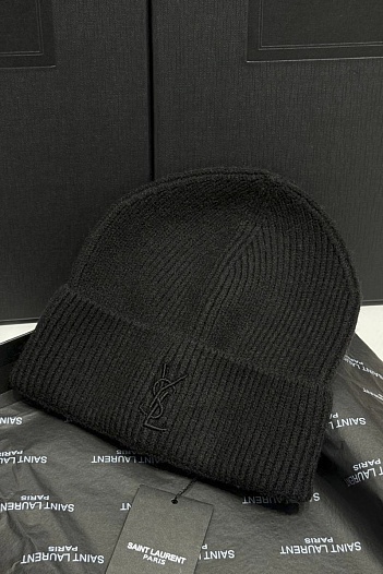 Шапка Yves Saint Laurent logo-embroidered premium - Black   