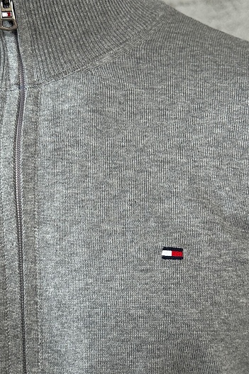 Кофта на молнии Tommy Hilfiger flag embroidery - Grey   