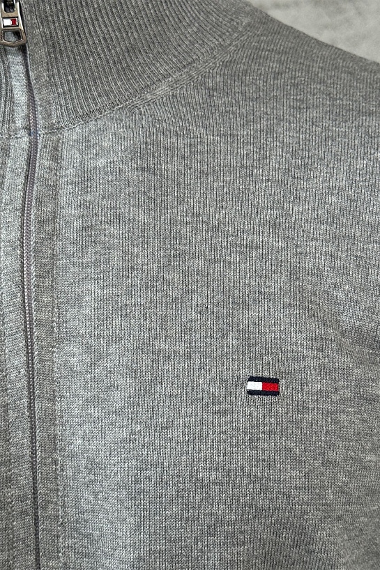 Кофта на молнии Tommy Hilfiger flag embroidery - Grey