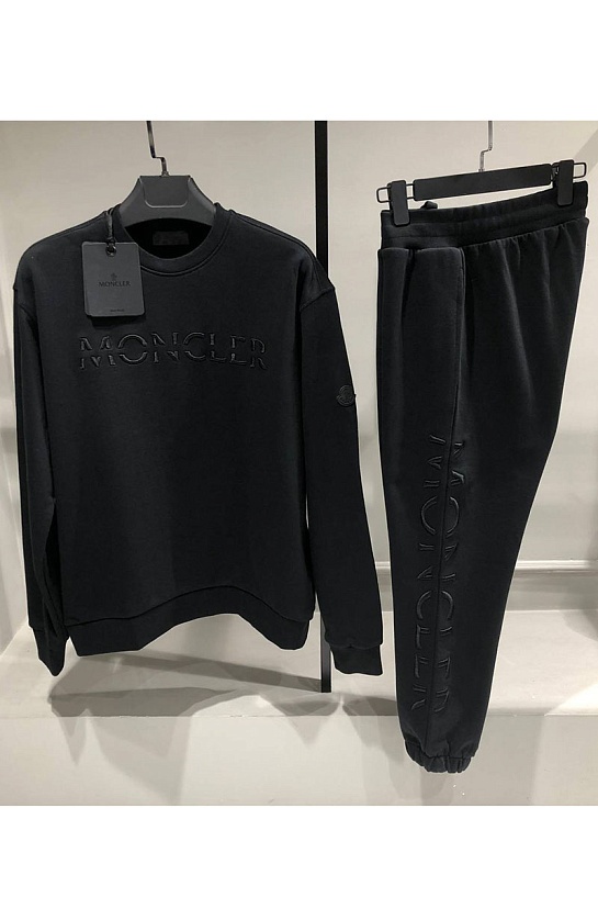 Мужские штаны чёрного цвета Moncler logo-embroidered