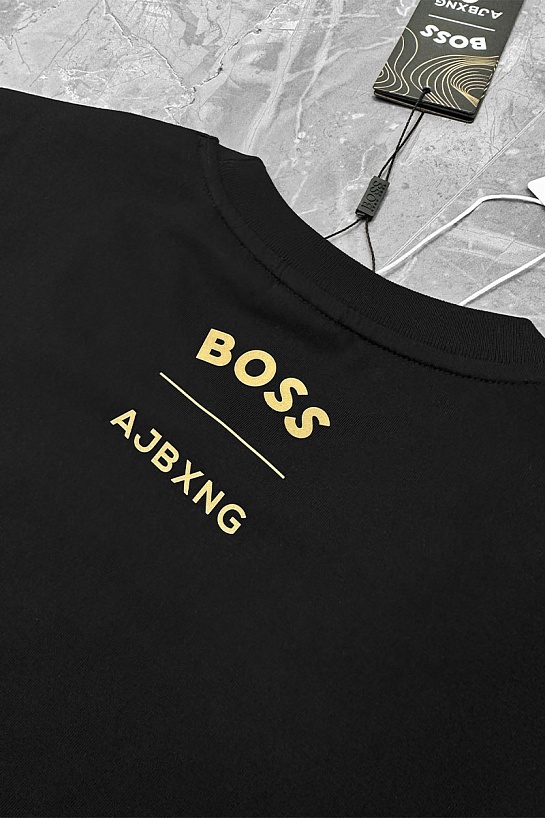Мужская чёрная футболка Hugo Boss x AJBXNG