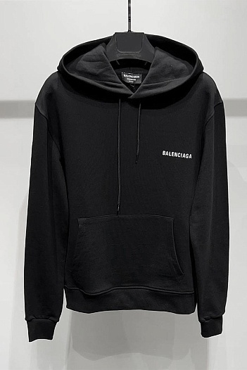 Мужское оверсайз худи Balenciaga чёрного цвета   