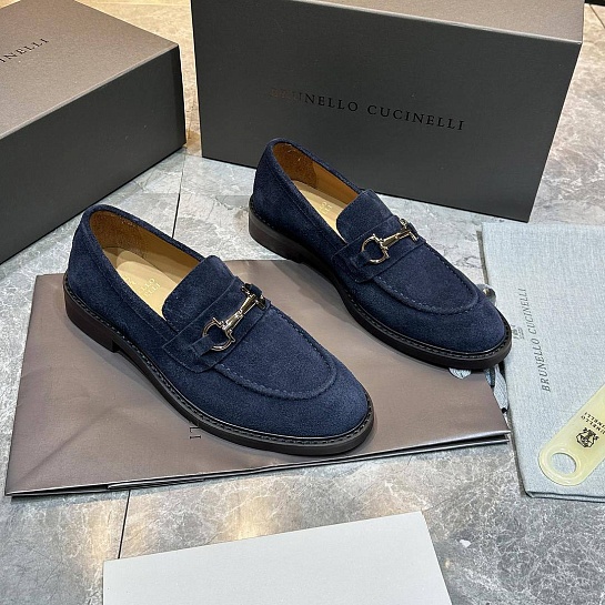 Замшевые лоферы Brunello Cucinelli Premium - Blue