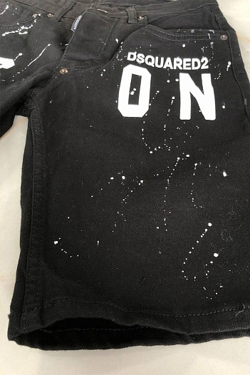 Джинсовые мужские шорты Dsquared2 "ICON" - Black   