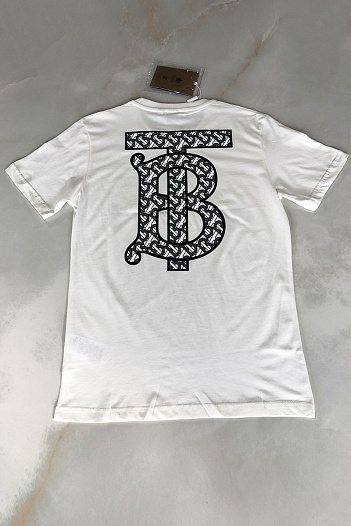 Мужская футболка Burberry TB logo on back - White   