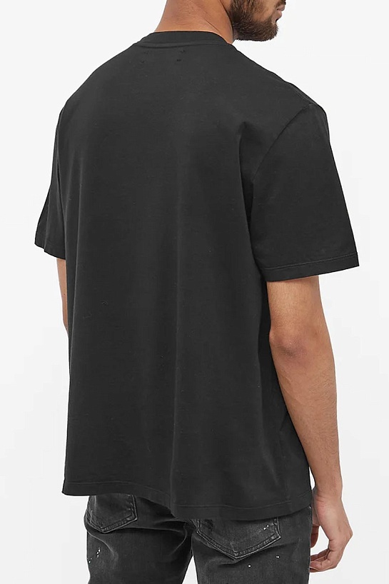Чёрная оверсайз футболка Amiri Hibiscus Logo