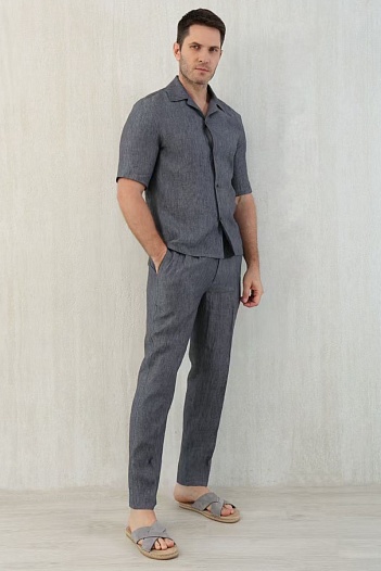 Льняные брюки Brunello Cucinelli Premium - Grey   