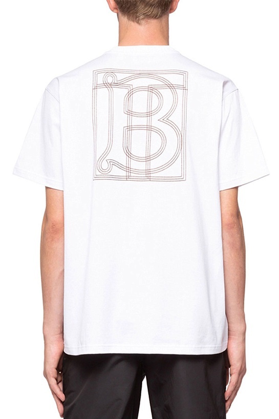 Белая оверсайз футболка Burberry TB logo-embroidered