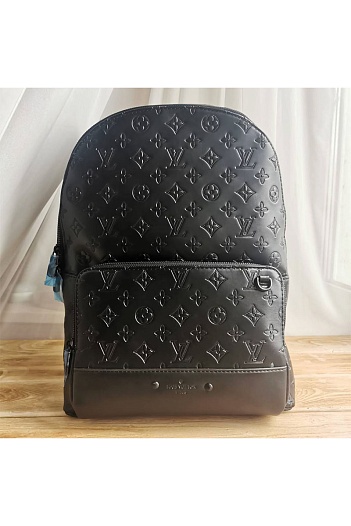 Чёрный кожаный рюкзак Louis Vuitton Racer Monogram Shadow 38x30x18 см   