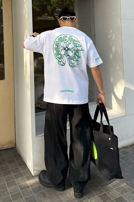 Белая оверсайз футболка Chrome Hearts Premium