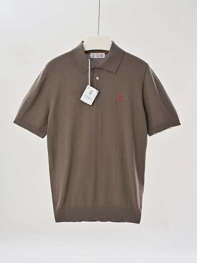Мужское коричневое поло Brunello Cucinelli premium   