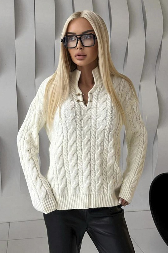 Женский шерстяной свитер Versace premium - White