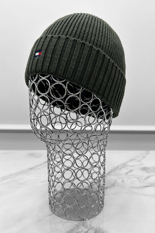 Шапка цвета хаки Tommy Hilfiger essential flag