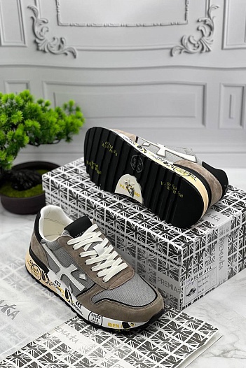 Комбинированные кроссовки Premiata Mick - Beige / Grey   