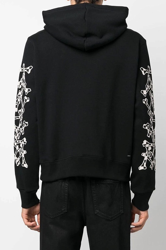 Чёрное оверсайз худи Amiri checkered-bones