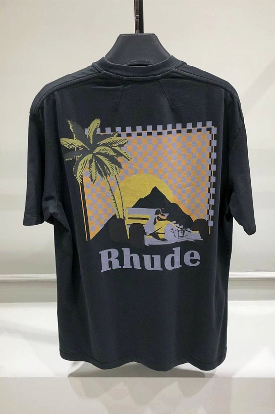 Тёмно-серая футболка Rhude Moonlight Tropics