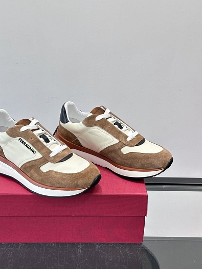 Мужские комбинированные кроссовки Salvatore Ferragamo   