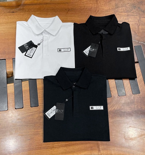 Мужское чёрное поло Emporio Armani 7 Natural Ventus   