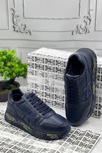 Кожаные кроссовки с мехом Premiata Mick - Navy   