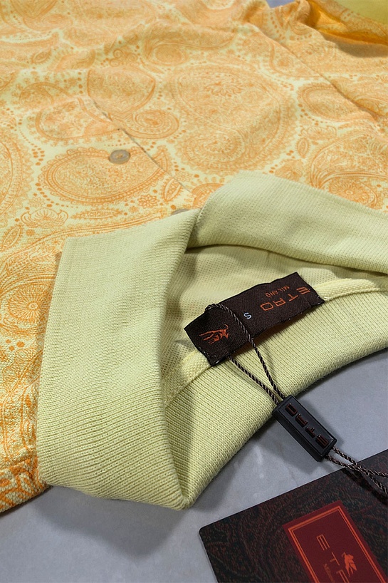 Классическое мужское поло Etro жёлтого цвета