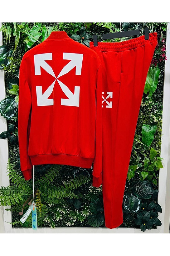 Мужские красные штаны Off-White Arrow logo-print