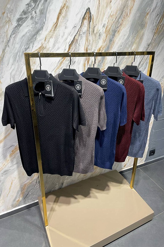 Мужское поло Stefano Ricci цвета индиго