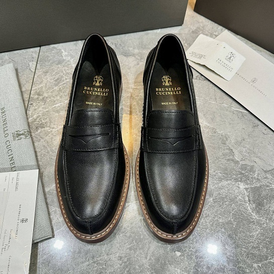 Мужские кожаные лоферы Brunello Cucinelli Premium