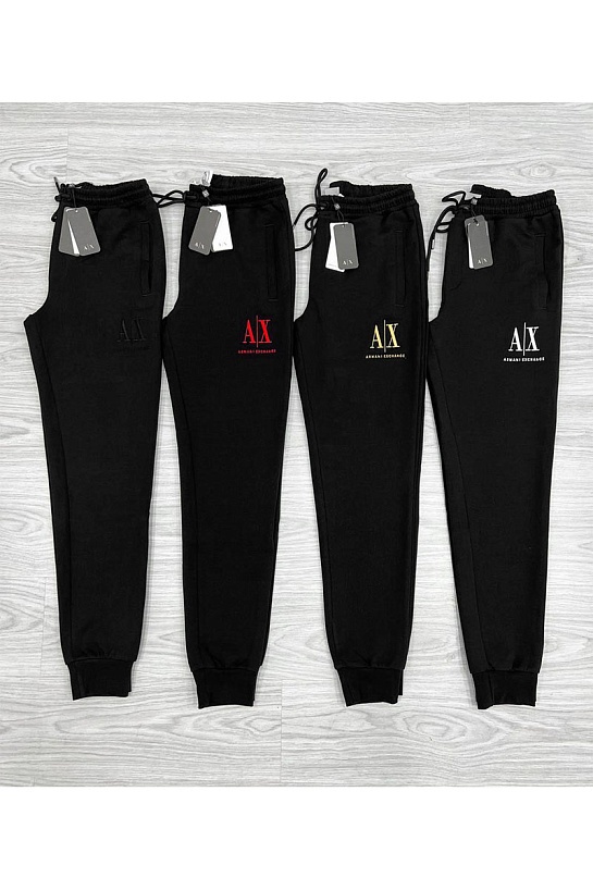 Чёрные спортивные штаны Armani Exchange black embroidery