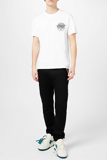 Белая оверсайз футболка Off-White Hand Arrow   