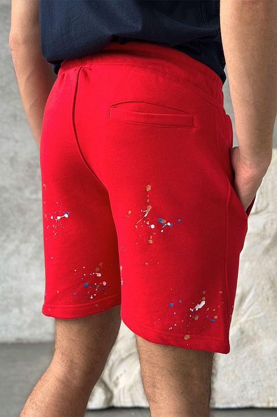 Красные шорты Dior Paint Splatter