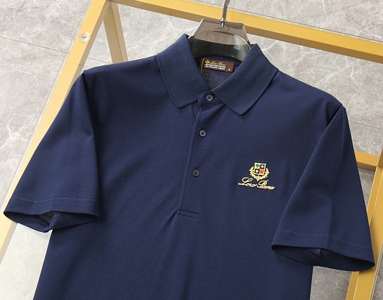 Мужское тёмно-синее поло Loro Piana premium