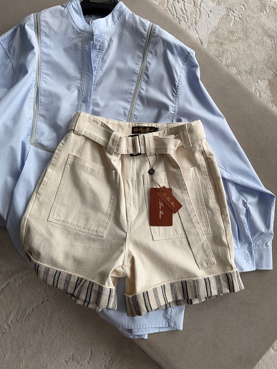 Женские бежевые шорты Loro Piana