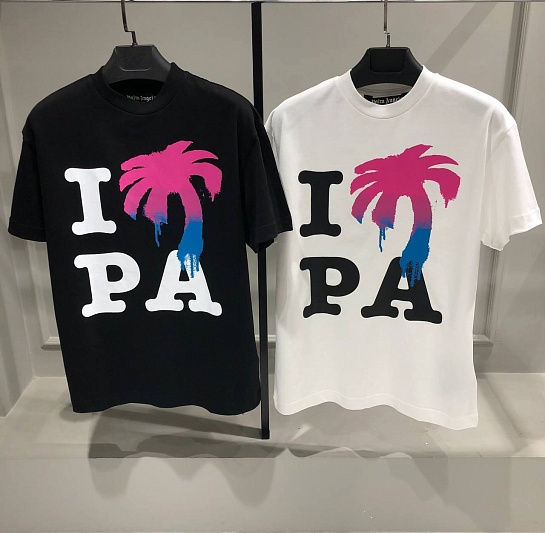 Мужская чёрная футболка Palm Angels I LOVE PA