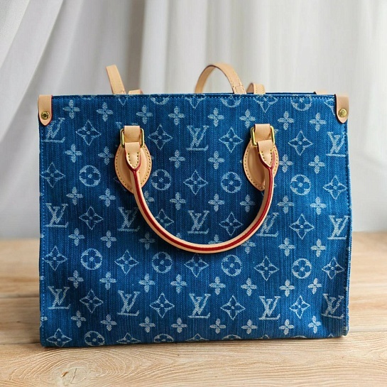 Женская сумка Louis Vuitton tote denim 34x26 см
