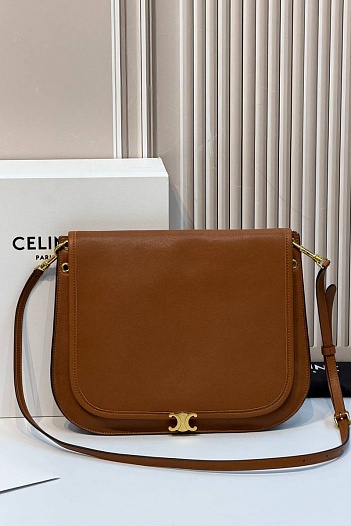 Кожаная сумка Celine Soft Triomphe Besace premium 34x25x13 см   