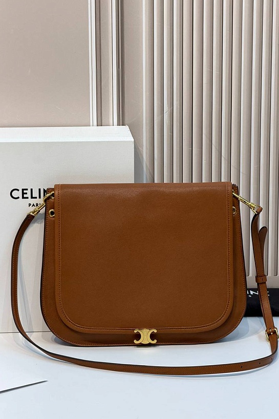 Кожаная сумка Celine Soft Triomphe Besace premium 34x25x13 см