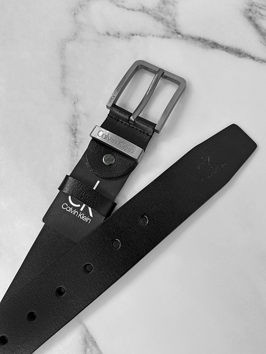 Мужской брендовый ремень Calvin Klein - Black