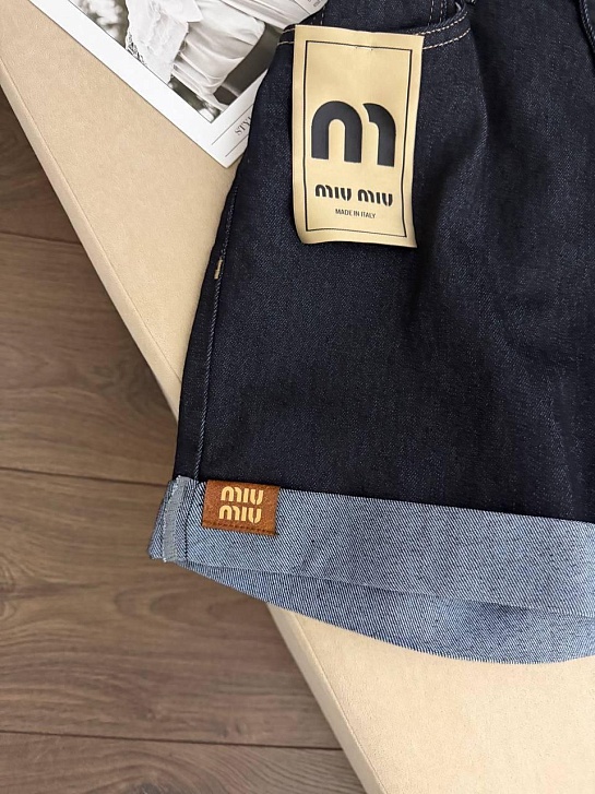 Женская джинсовые шорты MIU MIU premium