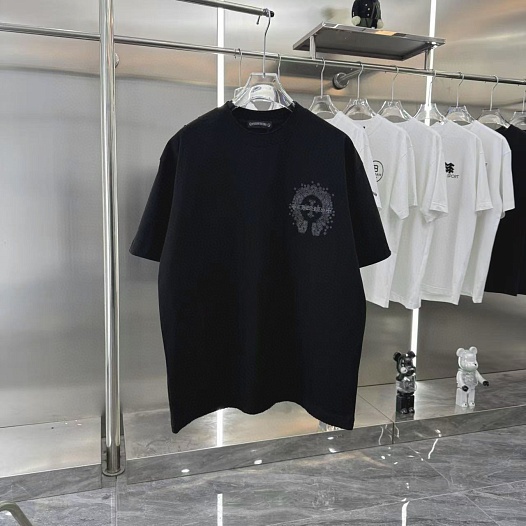 Чёрная оверсайз футболка Chrome Hearts Premium   